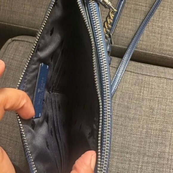 Kate Spade Bon Voyage Off the Grid Postcard Double Zip Crossbody bag purse nwot - Picture 7 of 8